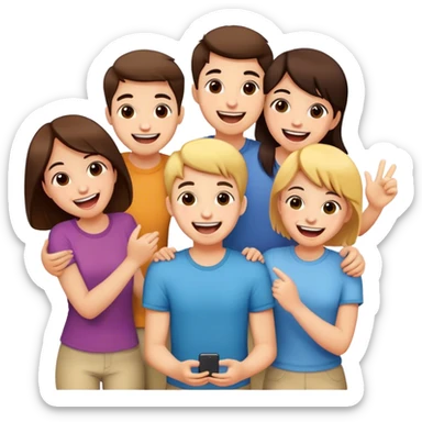 5 bestfriends ; 3 boys, 2 girls sticker