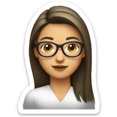 Una mujer con pelo por el cuello flequillo y gafas sticker