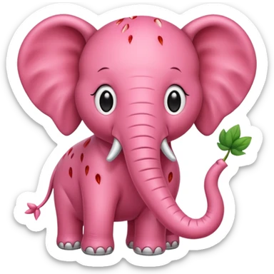 Strawberry elephant  sticker
