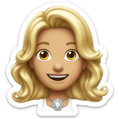 smiling girl with jewelry so excited  sticker