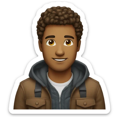 Homem de 27 anos, olhos castanhos claro, cabelo castanho claro e pardo  sticker