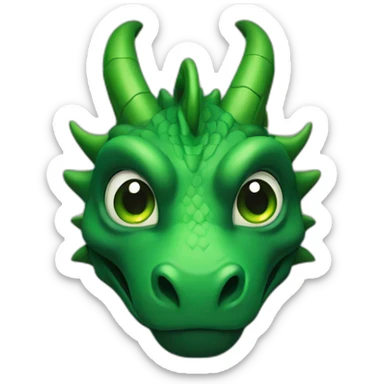 Dragon noire au yeux vert sticker