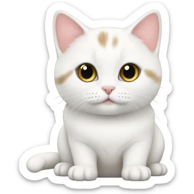 White munchkin cat  sticker