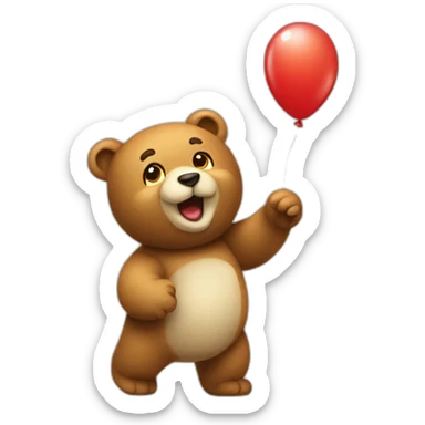 Osito llevando un globo sticker