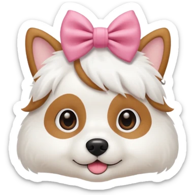 Cute dog with a bow sticker