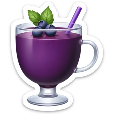 Photo realistc cup transparent Açaí end fruitd sticker
