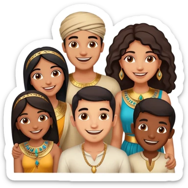 5 best friends, 1 Egyptian man, 1 indian girl 1 persian girl 1 moroccan boy 1 black boy sticker