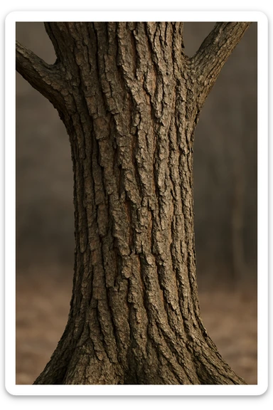 realistic tree trunk showing detailed bark texture, no foliage sticker