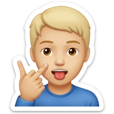 Emoji mordiéndose el dedo coqueto sticker