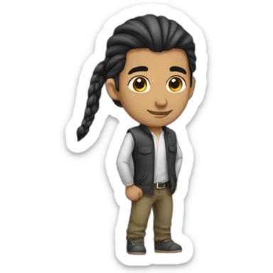 a arab guy with pony tail confident sticker