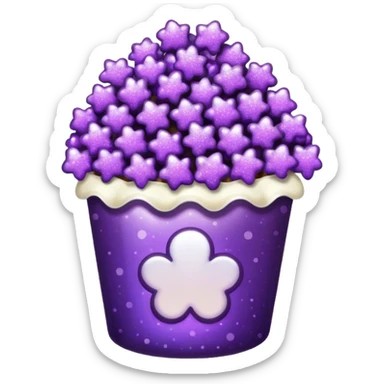 Glitter purple popcorn sticker