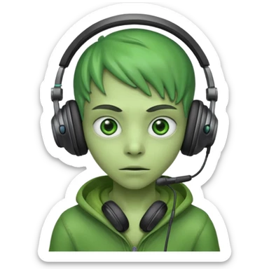 Alien teen gamer sticker