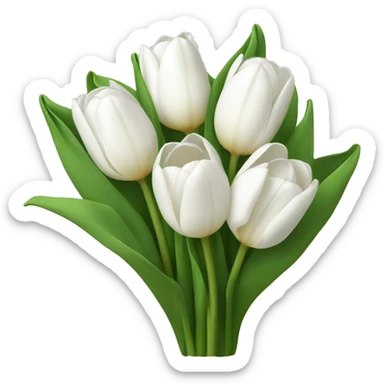 white tulip bouquet  sticker