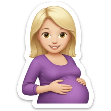 Pregnant woman blonde hair sticker