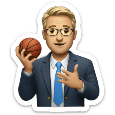 a coach with a brin in his hands sticker