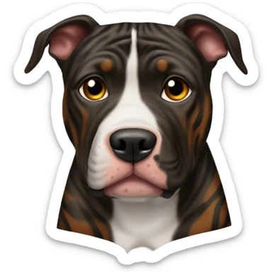 pitbull terrier dark brindle tiger stripes sticker