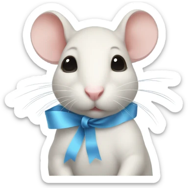 soft blue ribbon on a rat sticker