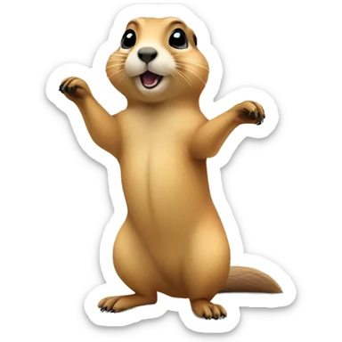 prairie dog stretching sticker