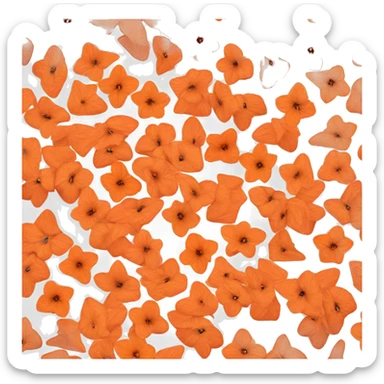 delicate petals resembling dry husks surrounding a brightly colored fruit-like center. Use shades of orange or reddish-orange for the petals and center to capture its vibrant look. Aim for instant recognition. sticker