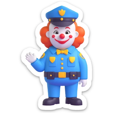clown policeman sticker