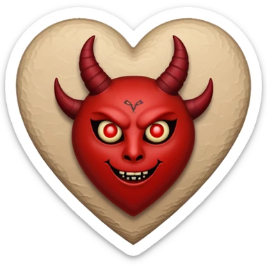 beige heart satanic sticker