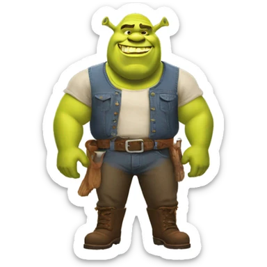 Redneck, shrek, beefy sticker