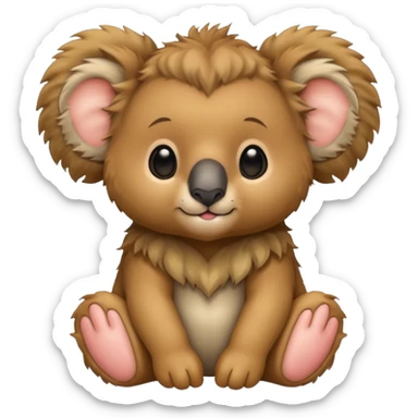 a lions hair on a Baby koala bear  sticker