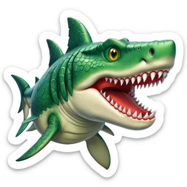 shark/croc combined sticker