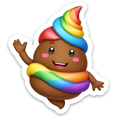 rainbow poop dancing sticker