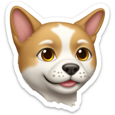 perro blanquito como un gato sticker