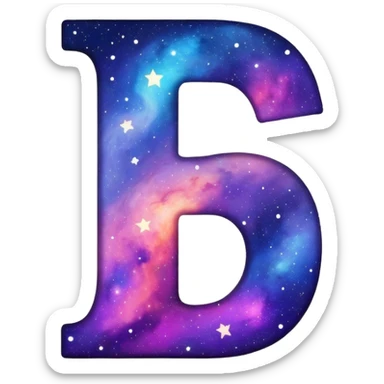 letter J filled with galaxy pattern and stars sticker