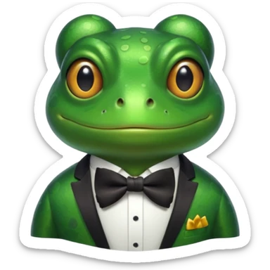 frog wearing bowtie sticker