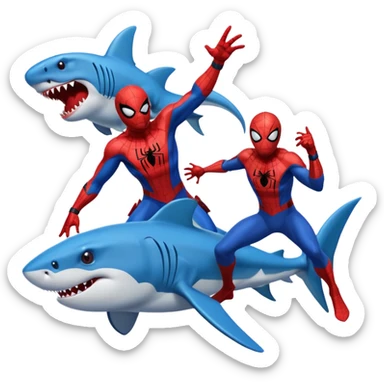 Spider-Man shark dinosaur sticker