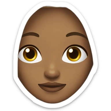 tan girl dark brown hair with straight layers brown eyes sticker