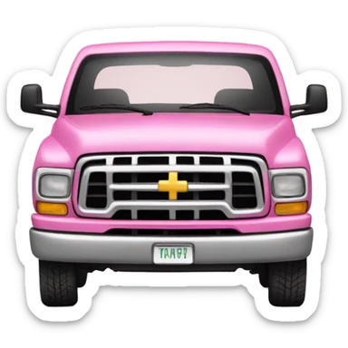 Pink pickup truck sticker