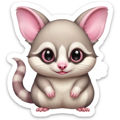 Fat and cute sugar glider, white sticker