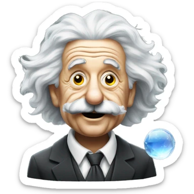 Albert Einstein with crystal ball sticker