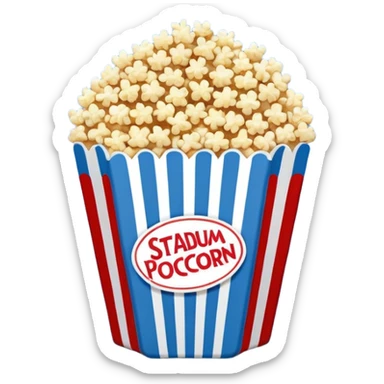 stadium popcorn in blue (#00A3E0) and red (#F9423A) sticker