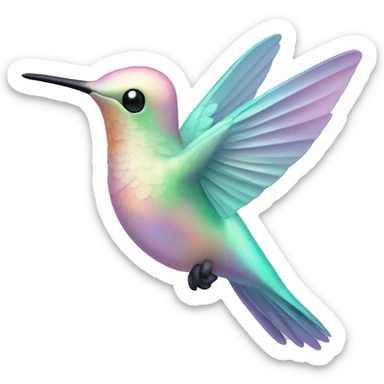 Pale pastel holographic humming bird sticker