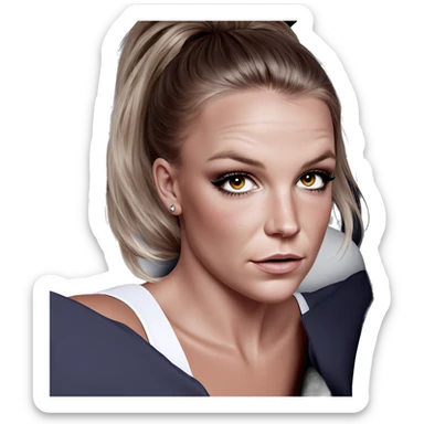 realistic portrait of girl sticker