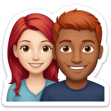 White red hair girl and brown indian guy couples sticker