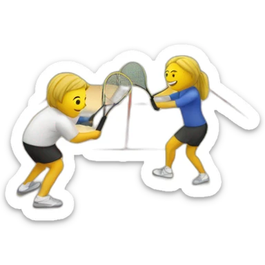 Squash room with 2 persons playing squash sticker