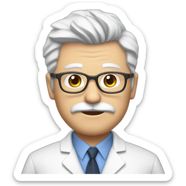 doctor steven gundry short white beard, belly to head sticker