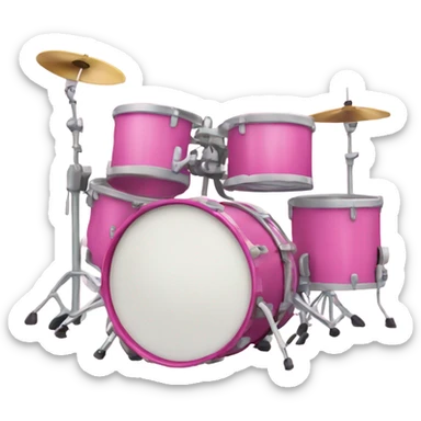 pink drum set  sticker