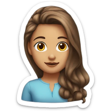 Half up half down hair girl sticker