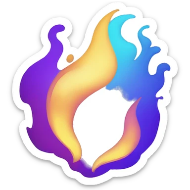green blue and purple fire sticker