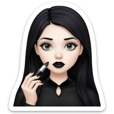 gothic girl makes up sticker