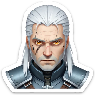 Geralt from The Witcher as a hi-tech space pirate sticker