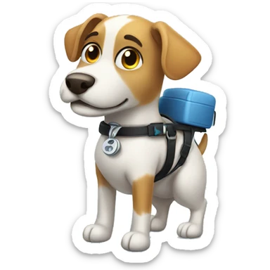 Dog with a wheelchair sticker