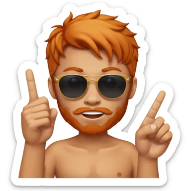 Emoji with sunglasses giving middle ginger sticker